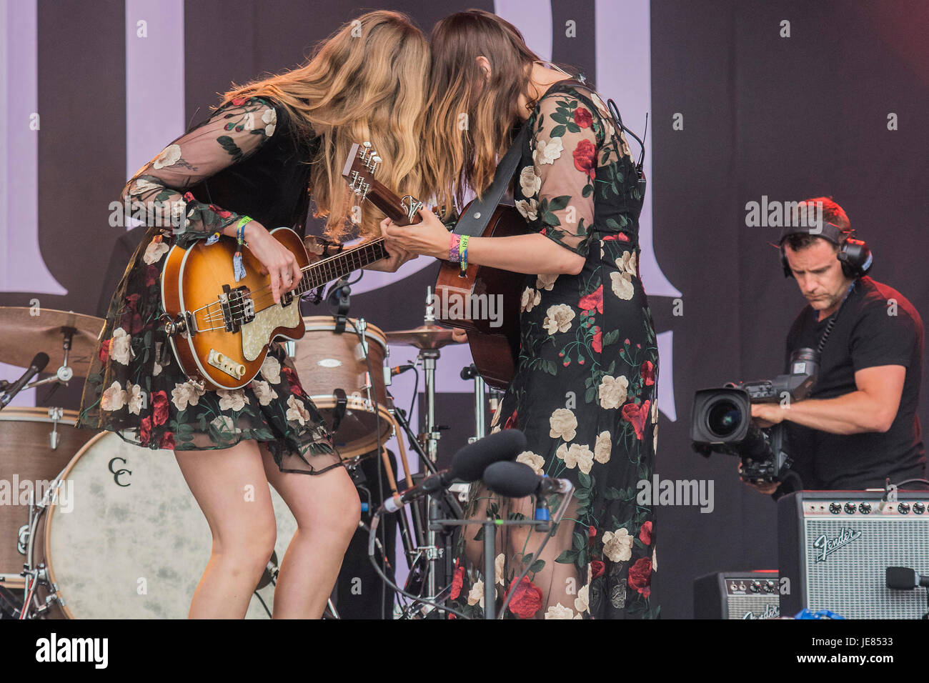 Glastonbury, UK. 23rd Jun, 2017. Swedish band First Aid Kit (sisters