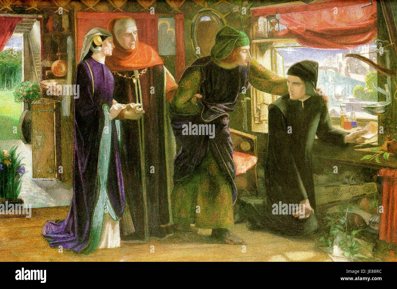Dante Gabriel Rossetti's painting, 'The First Anniversary of the Death ...