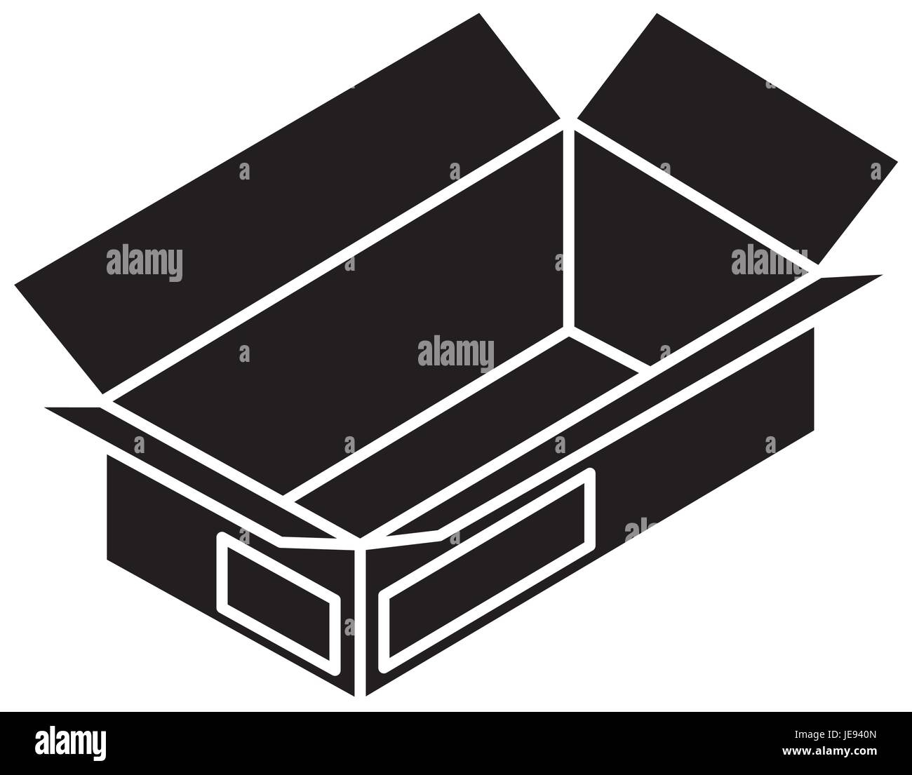 opened carton box icon over white background vector illustration Stock ...