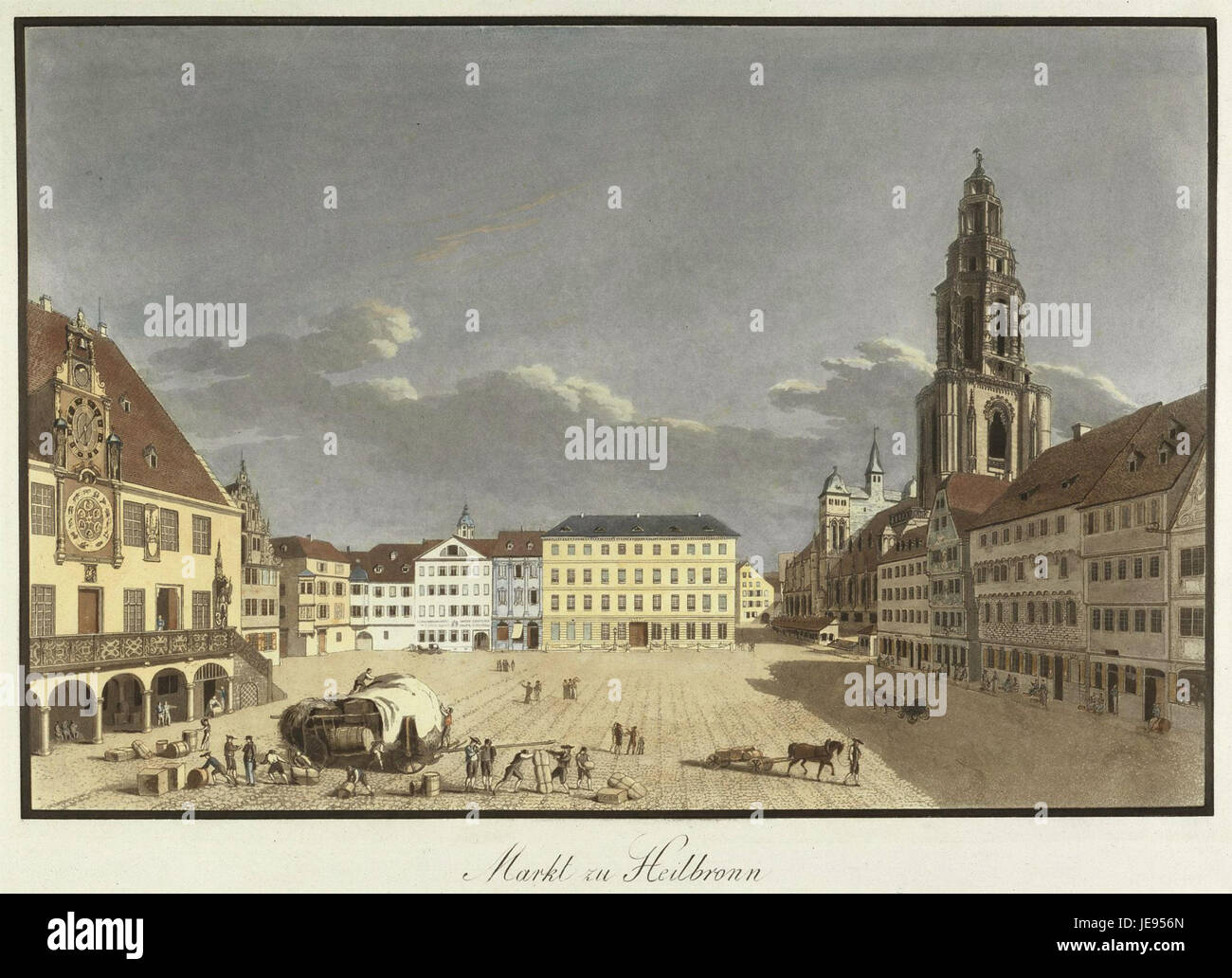 Doerr Carl Markt zu Heilbronn 1820s Stock Photo