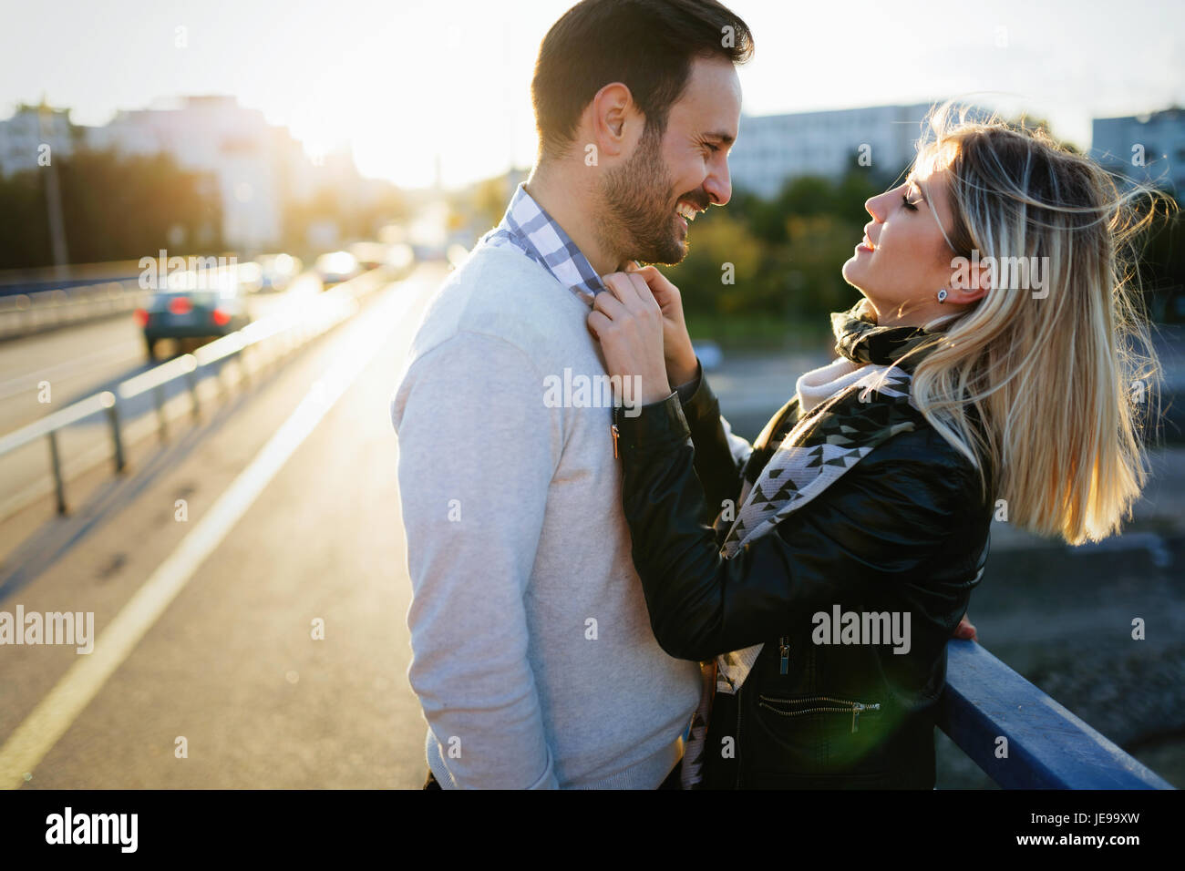 Romantic couple on bridge hi-res stock photography and images - Alamy