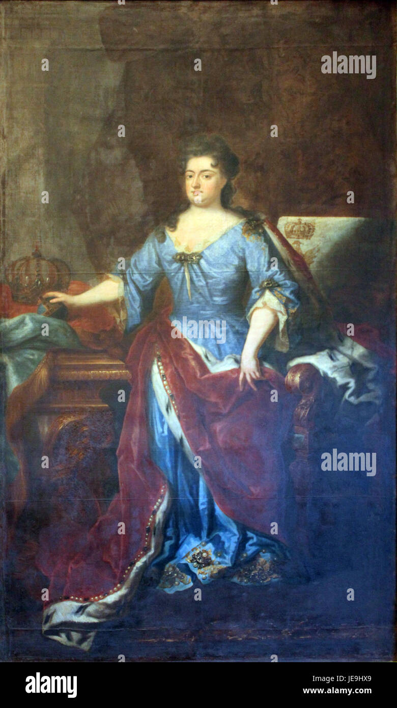 A portrait of Sophie Charlotte, created in 1702, depicting her as a key ...