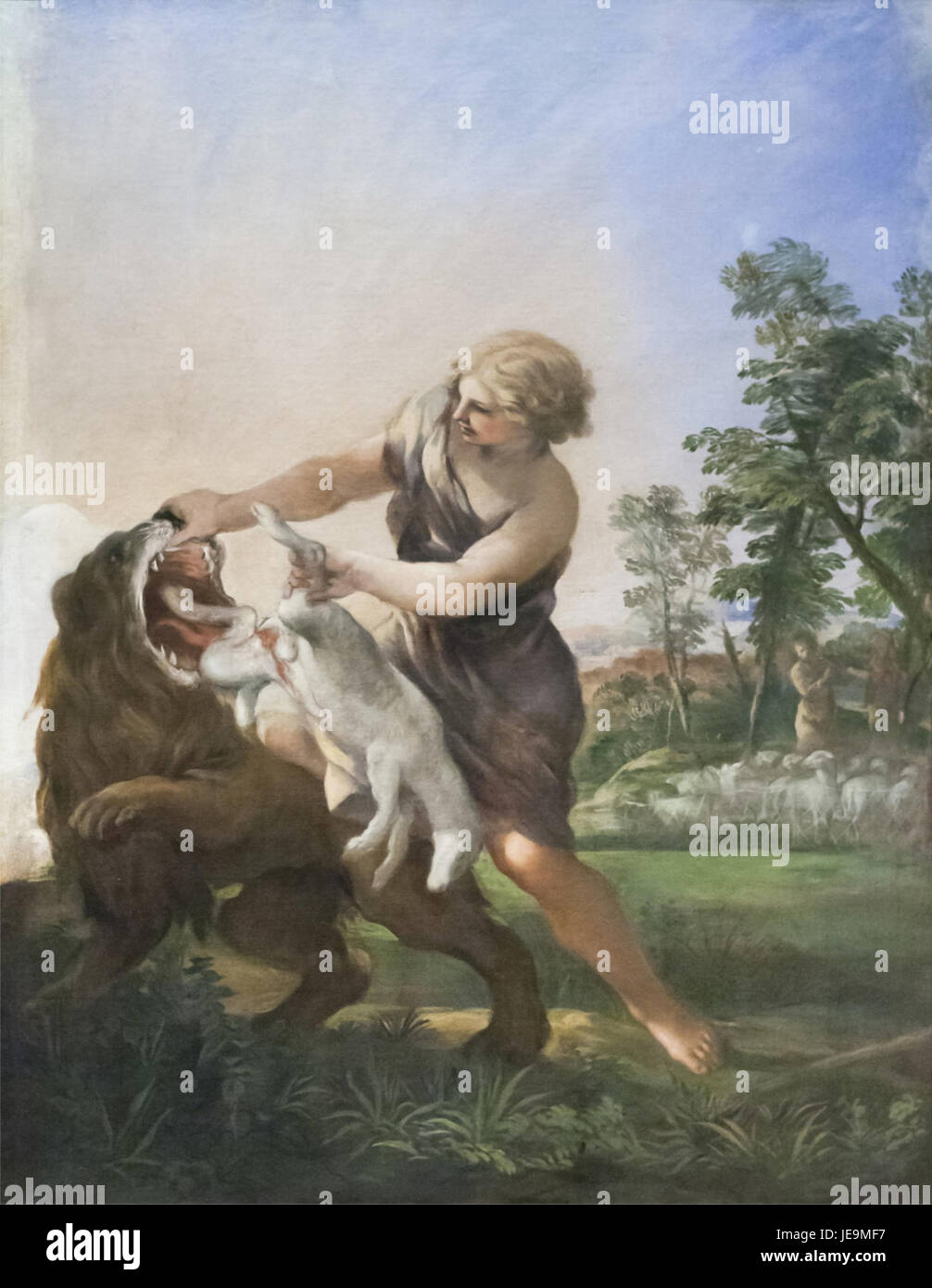Pietro da Cortona - David che uccide il leone Stock Photo