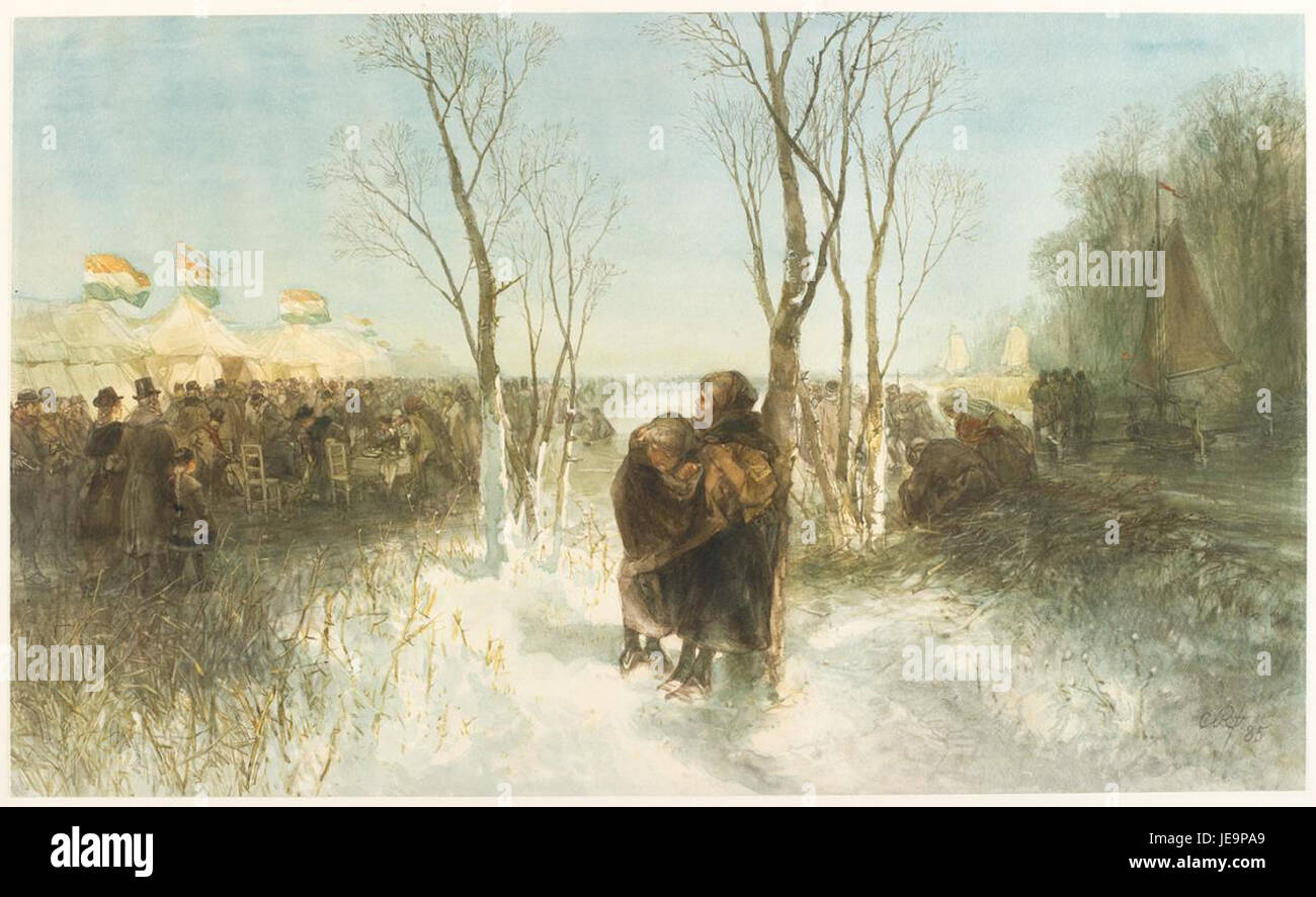 Charles Rochussen - Waifs near an Ice-skating Party Stock Photo