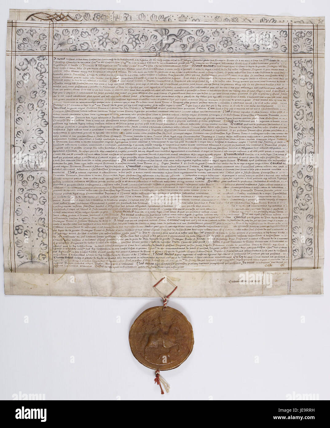 Contrat de mariage de Charles Ier et de Henriette Marie de France 1 - Archives Nationales - AE-III-228 Stock Photo
