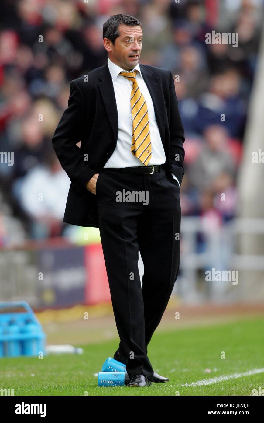 PHIL BROWN HULL CITY MANAGER STADIUM OF LIGHT SUNDERLAND ENGLAND 17 March 2007 Stock Photo
