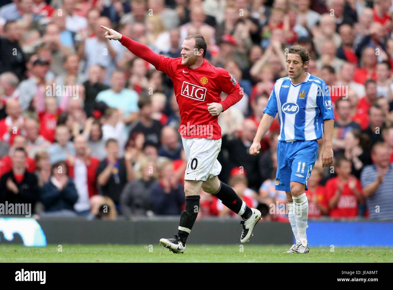WAYNE ROONEY CELEBRATES GOAL, MANCHESTER UNITED V WIGAN, MANCHESTER UTD V WIGAN, 2007 Stock WAYNE ROONEY CELEBRATES GOAL, MANCHESTER UNITED V WIGAN, MANCHESTER UTD V WIGAN, 2007 Stock