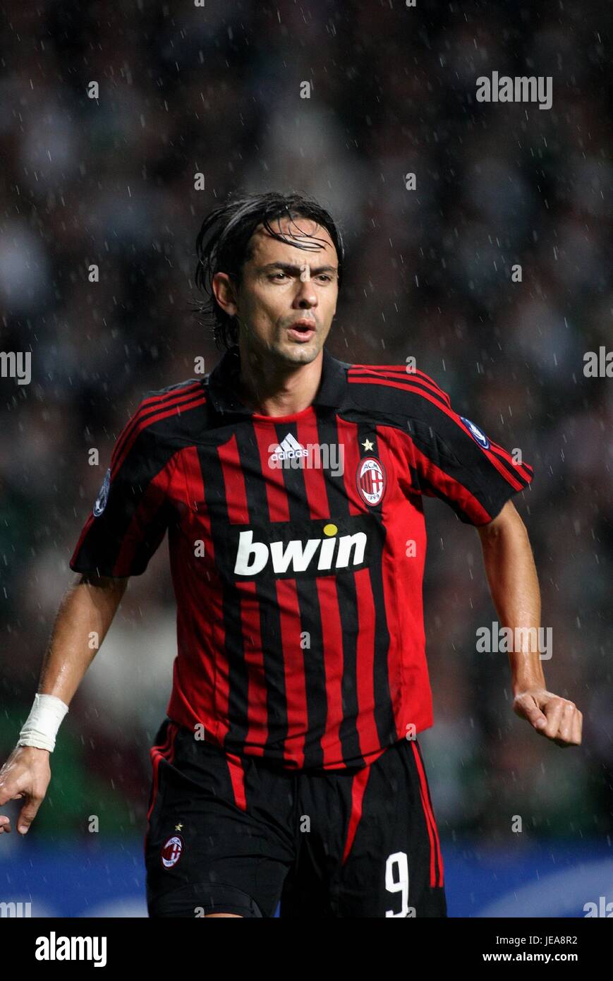 FILIPPO INZAGHI AC MILAN CELTIC PARK GLASGOW SCOTLAND 03 October 2007 Stock Photo