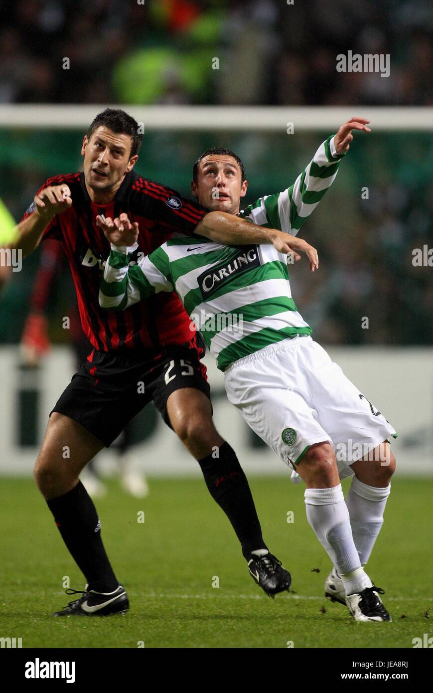 Daniele Bonera Scott Mcdonald Celtic V Ac Milan Celtic Park Glasgow Stock Photo Alamy