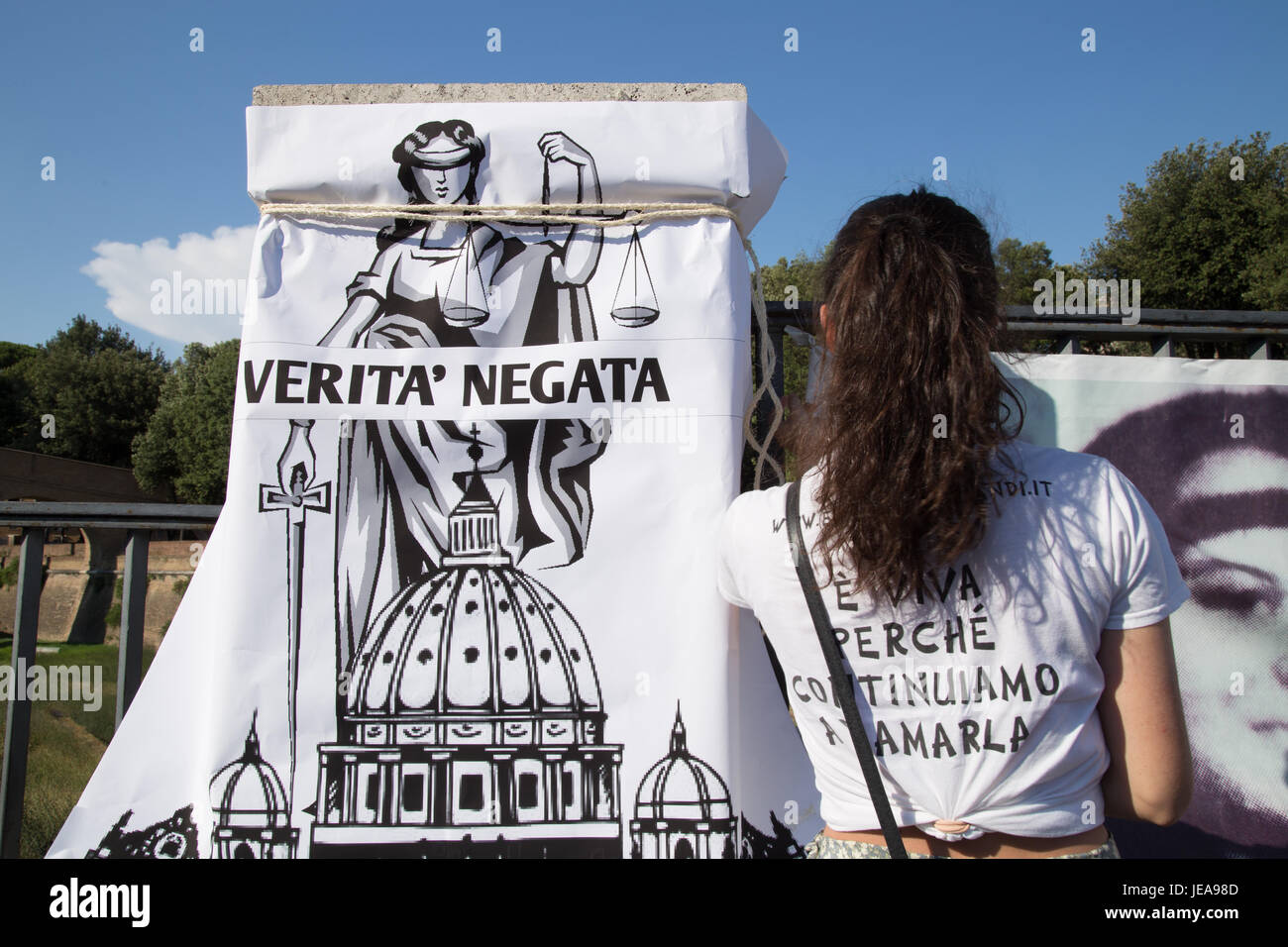Remember Sitting Roma, Italy. 22nd June, 2017. Sit-In to remember Emanuela Orlandi ...