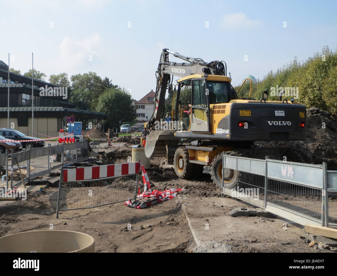 This image shows workers conducting canal construction work in ...