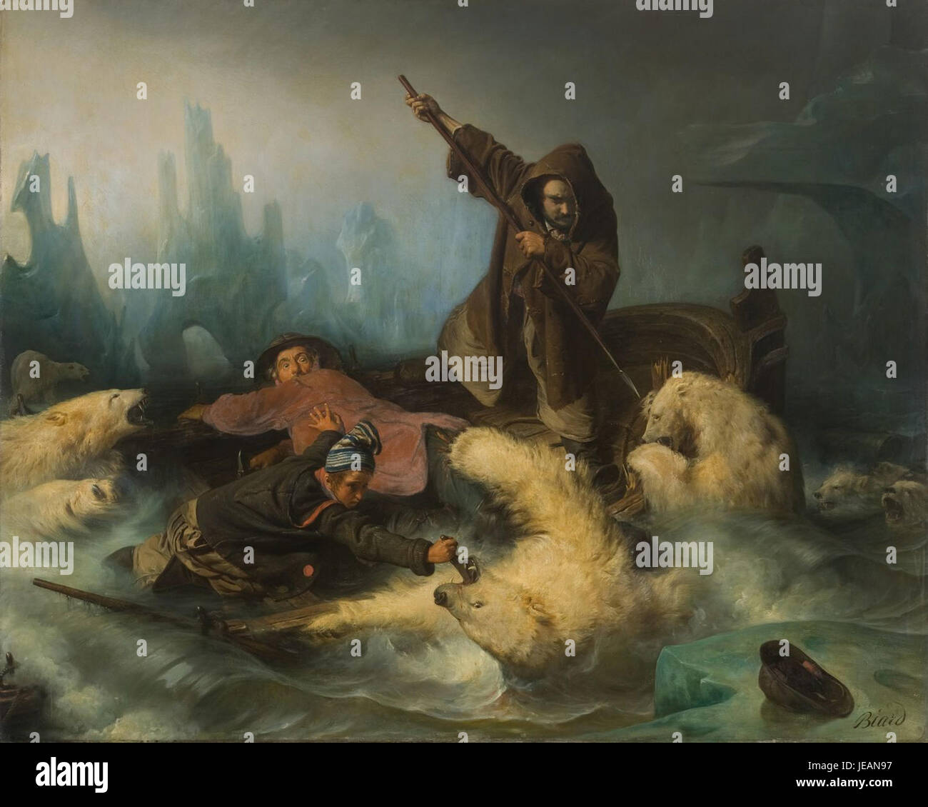 Francois Auguste Biard’s painting 'Battez les ours polaires' depicts ...