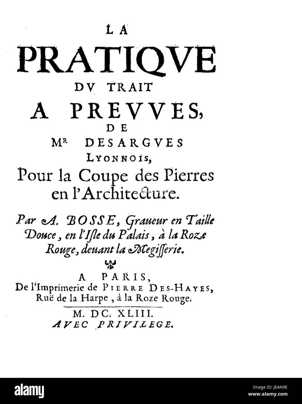 Bosse - Pratique du trait a preuves, 1643 - 1219339 Stock Photo