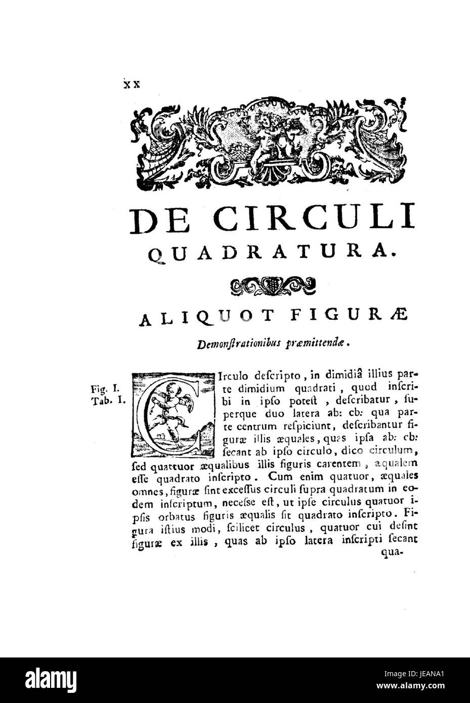 Carmagnini - Della quadratura del circolo e del doppiamento del cubo, 1751 - 83702 Stock Photo