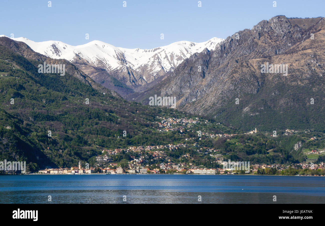 This image captures a scenic view of Porlezza, Italy, from Osteno ...