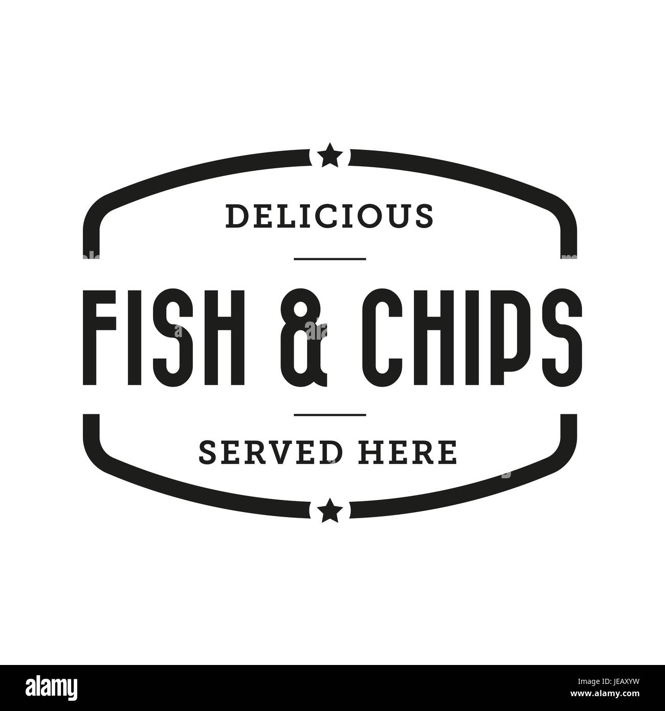 fish and chips vintage stamp Stock Vector