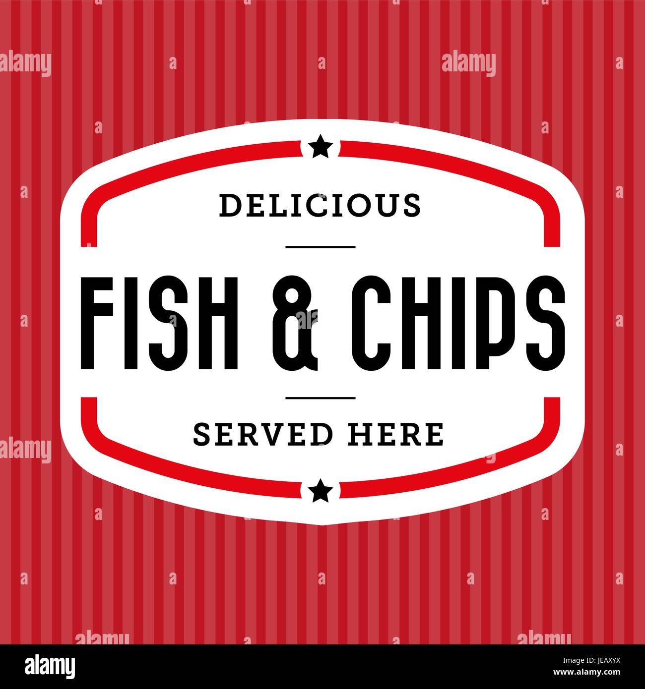 fish and chips vintage stamp Stock Vector