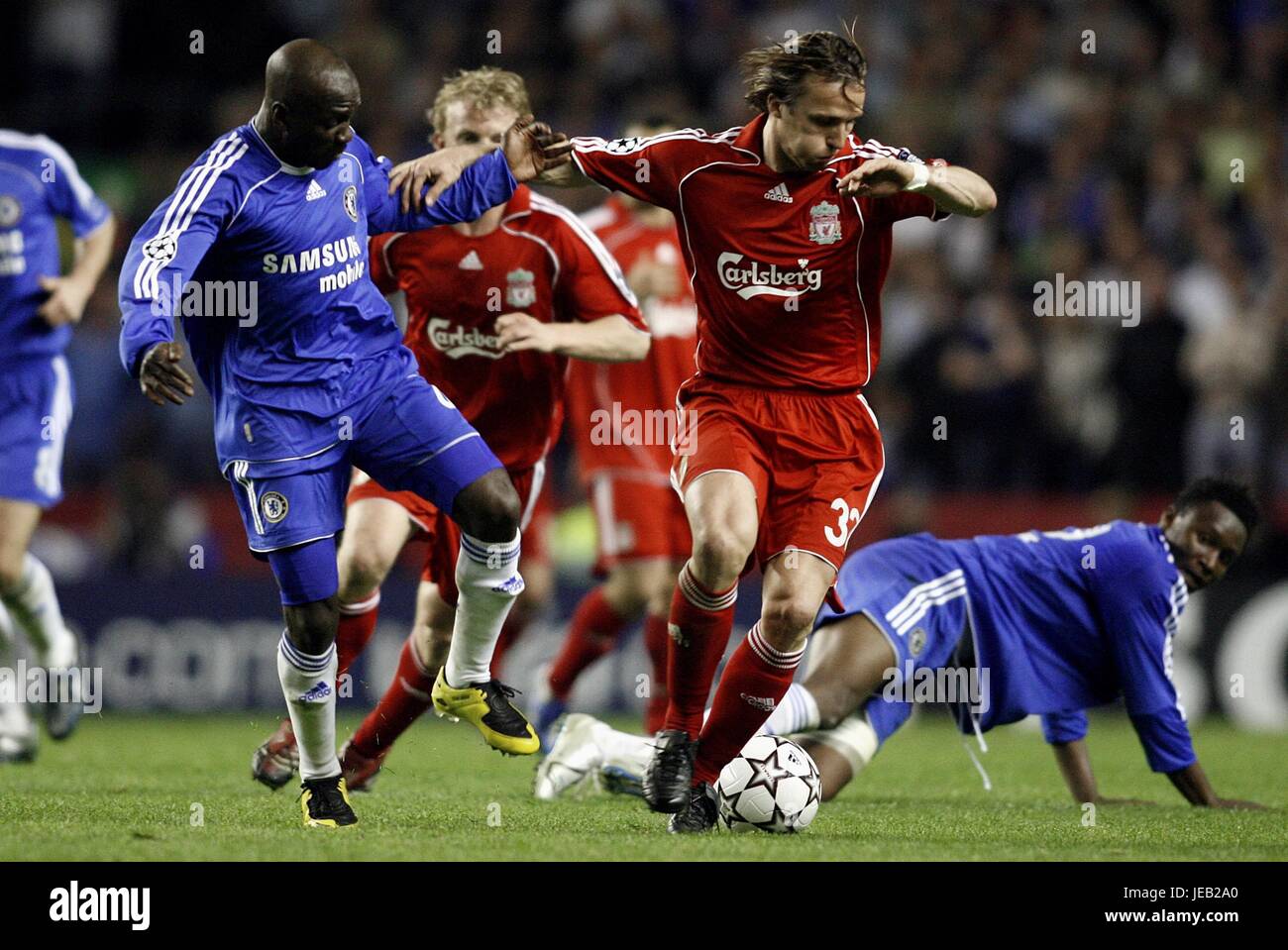 C MAKELELE B ZENDEN & J MIKEL LIVERPOOL V CHELSEA ANFIELD LIVERPOOL ENGLAND 01 May 2007 Stock Photo