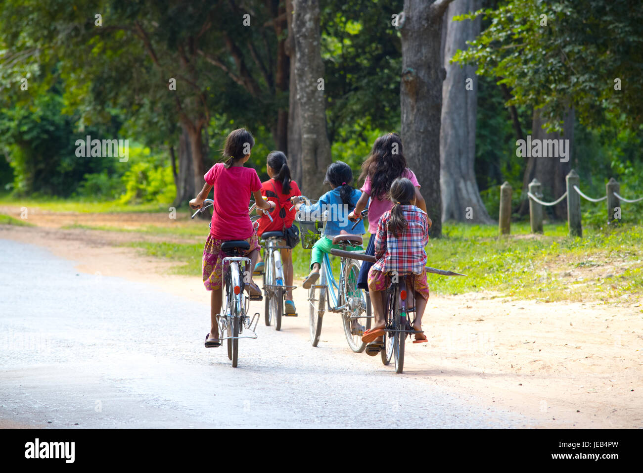 Girls in Siem Reap Stock Photo