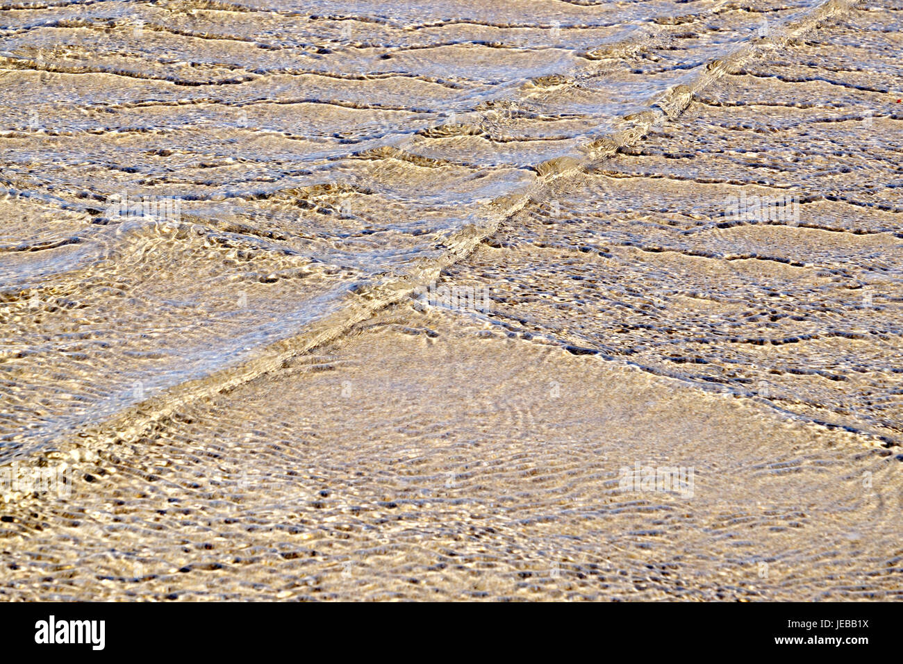 Ripples of incoming tide over sand on Whitesands beach, Pembrokeshire ...
