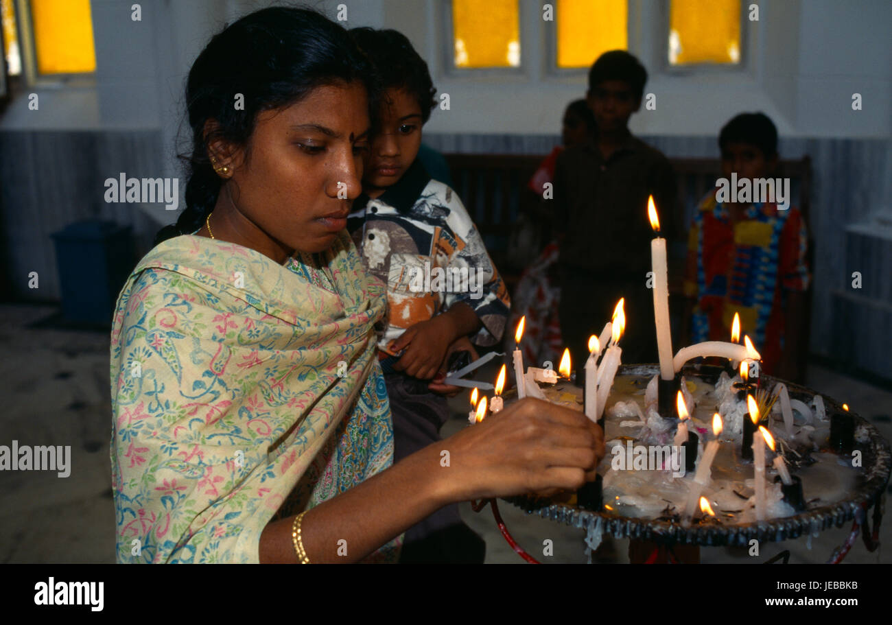 India, Karnataka, Mysore, Indian women lighting candles Stock Photo Alamy