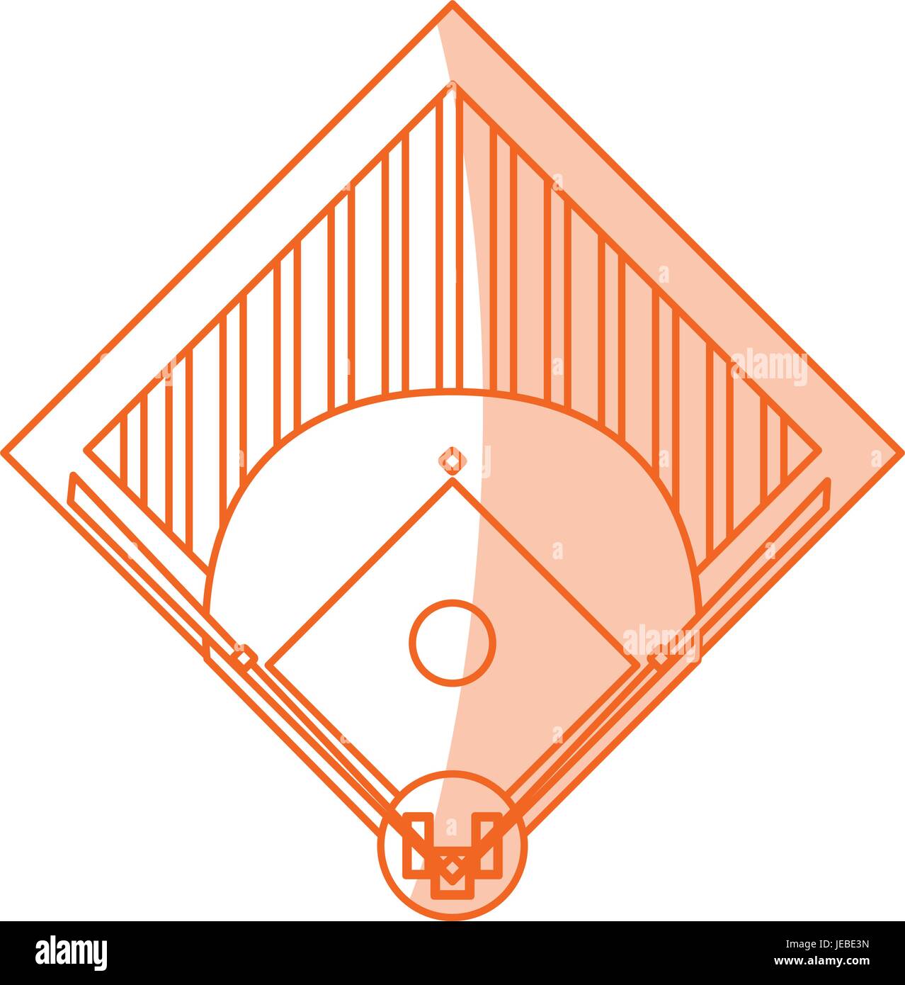 monocromatic baseball field design Stock Vector Image & Art - Alamy