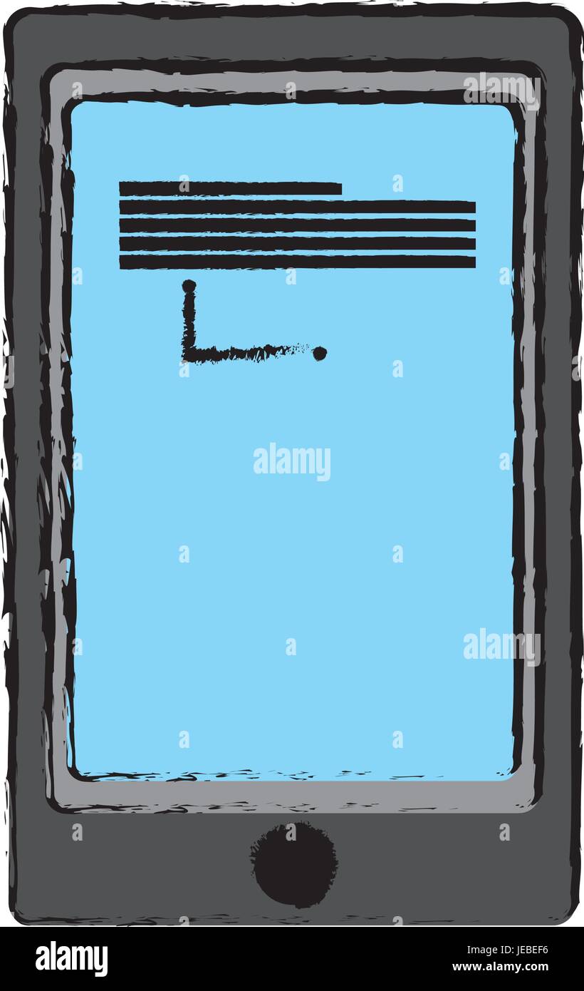 drawing smartphone phone technology device Stock Vector Image & Art - Alamy
