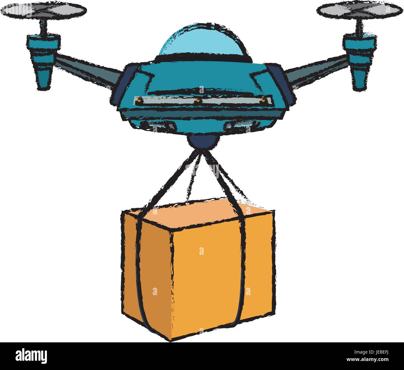 delivery service drone with the package Stock Vector Image & Art - Alamy