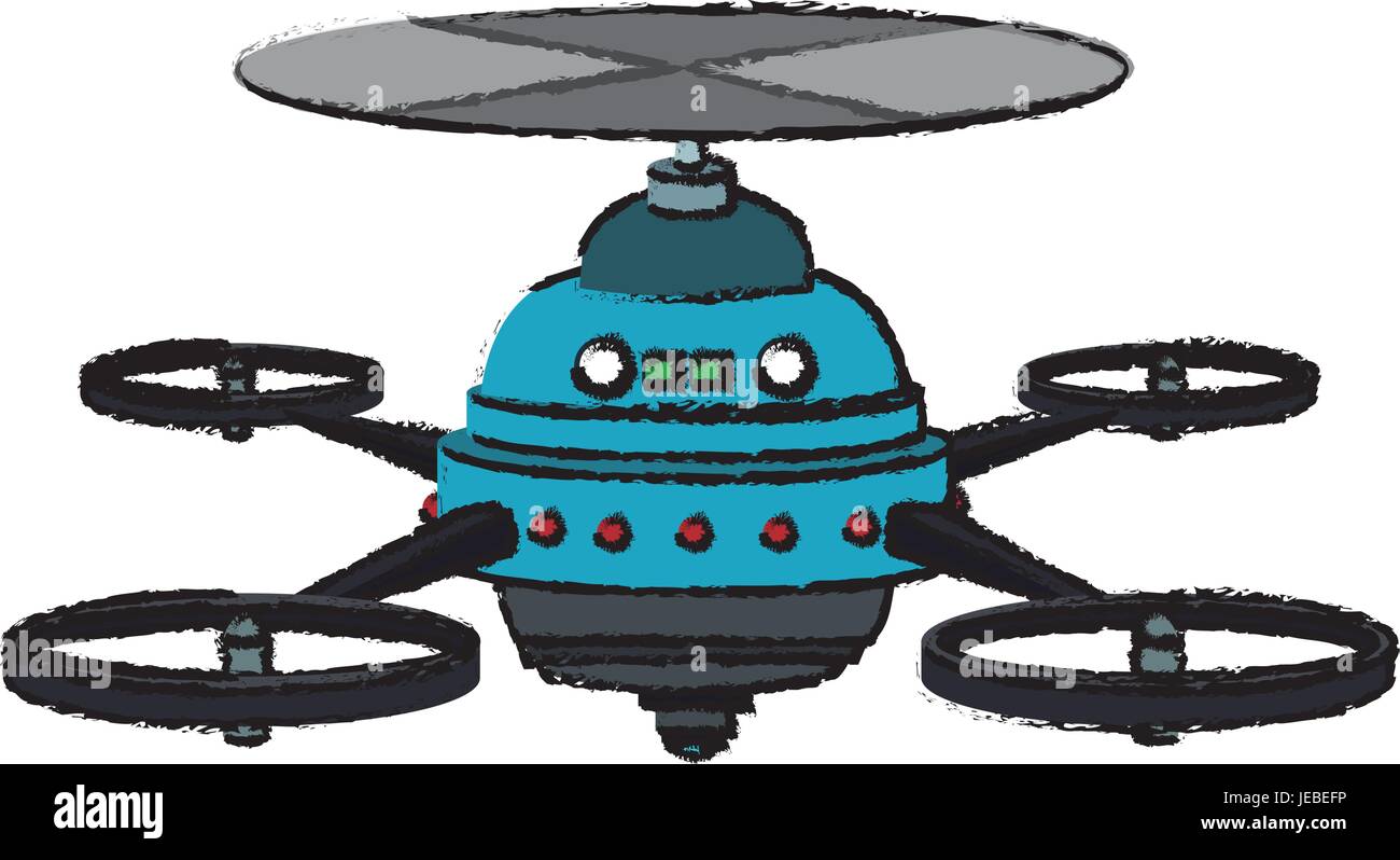 Prop Copter drone aircraft propeller copter technology front view vector Stock ...
