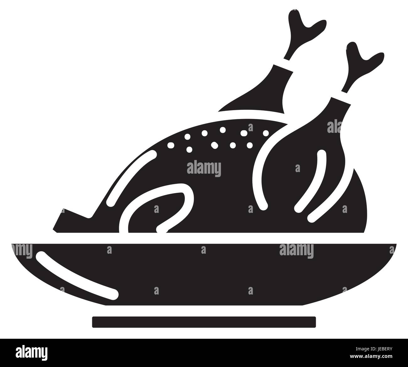 contour delicious chicken food with natural nutrients Stock Vector ...