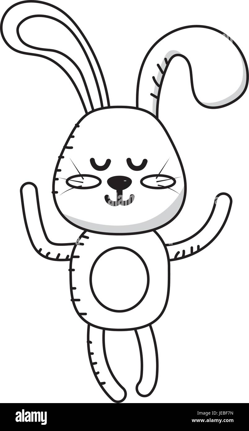 line cute rabbit boy wild animal character Stock Vector Image & Art - Alamy