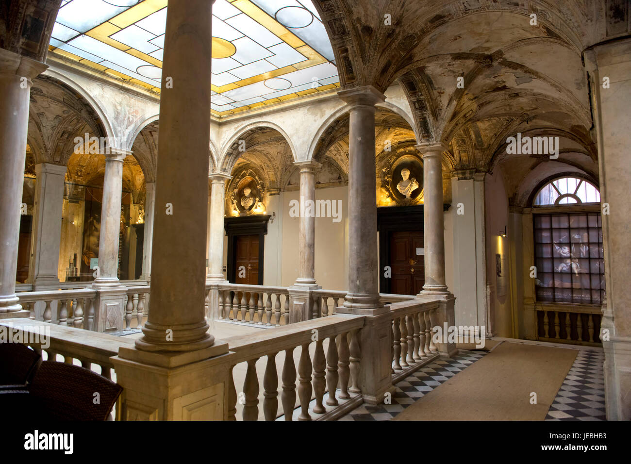 Palazzo Gio Vincenzo Imperiale, Rolli Palace  - the inner courtyard, piazza Campetto 8. Genoa, Ligury, Italy Stock Photo
