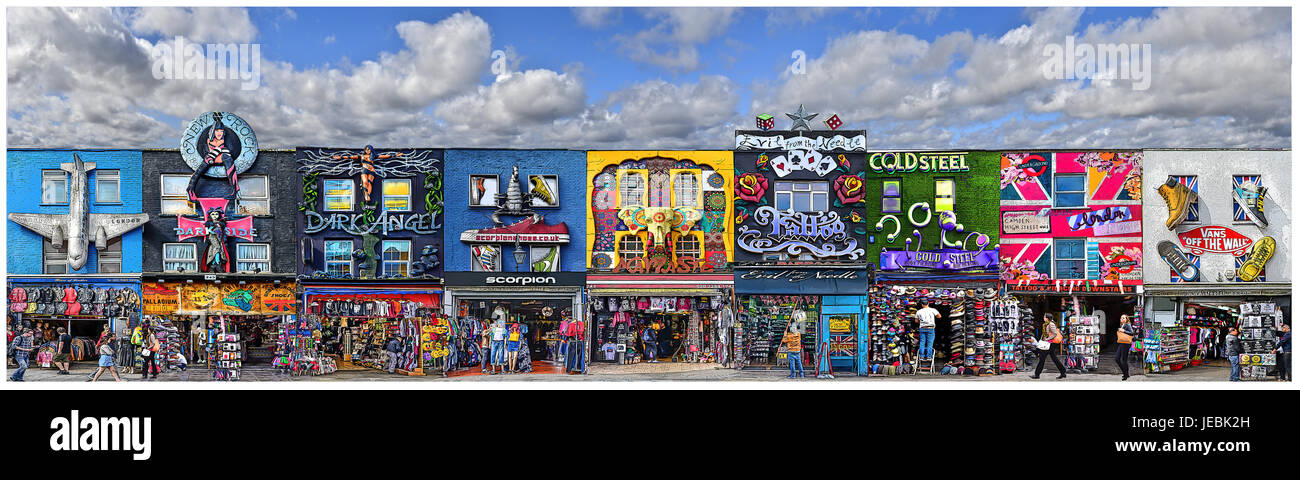 Camden Town - all the people and buildings that make this part of London so different- London Cityscape Stock Photo