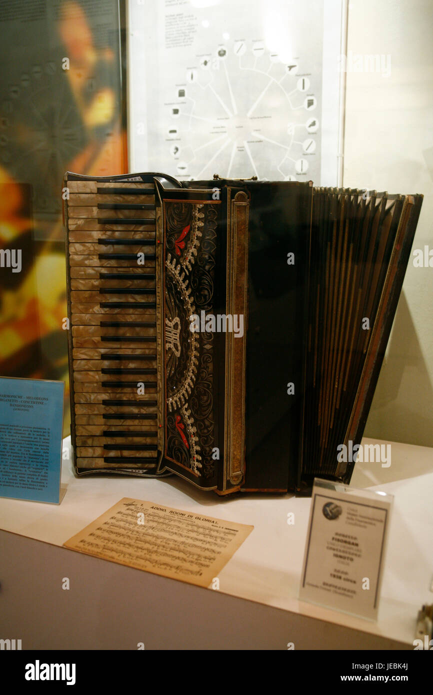Italy Marche Castelfidardo (AN) Civic International Museum of Accordion. Exposition of ancient