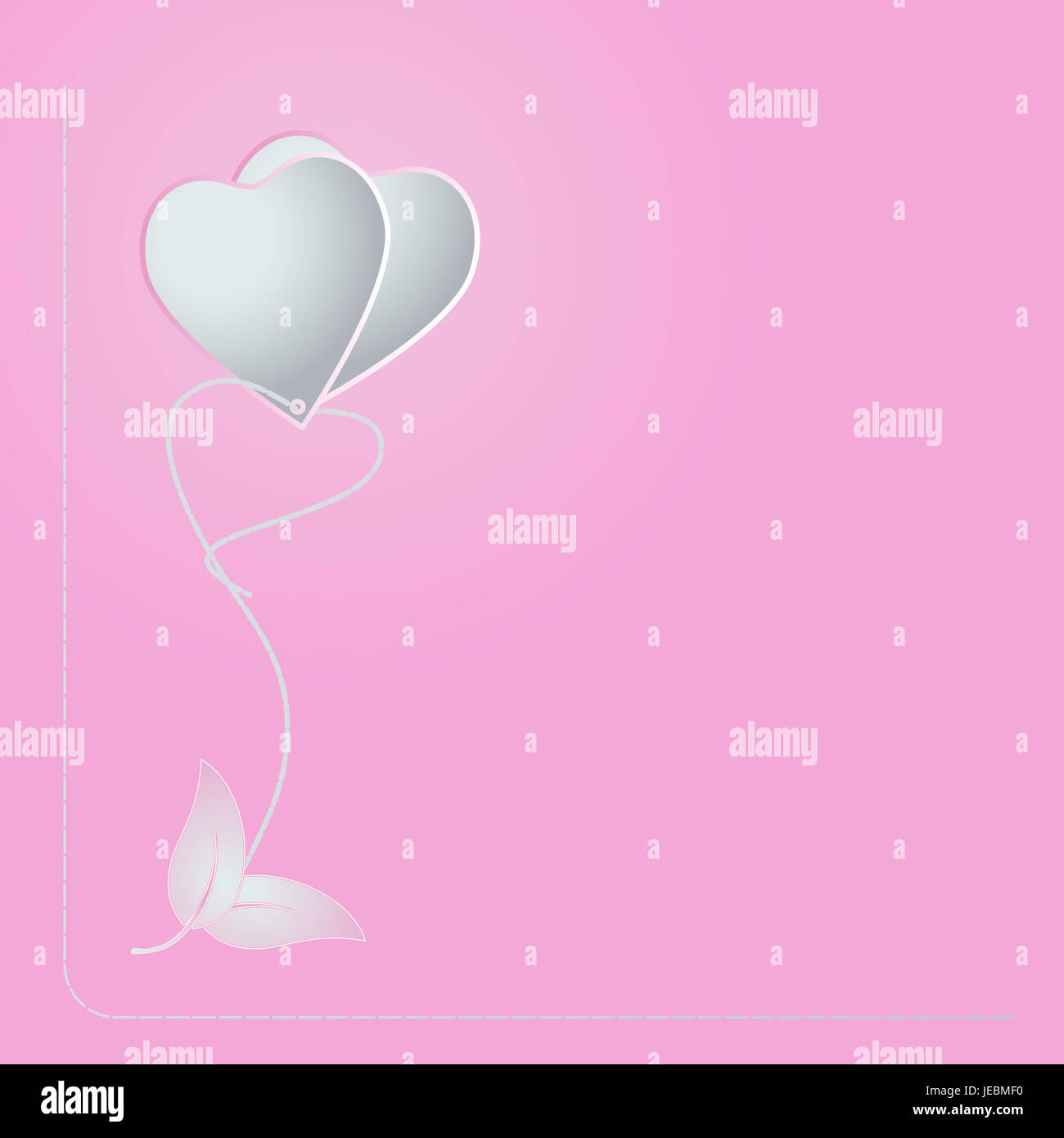 Heart style paper cut on pink color background Stock Photo - Alamy