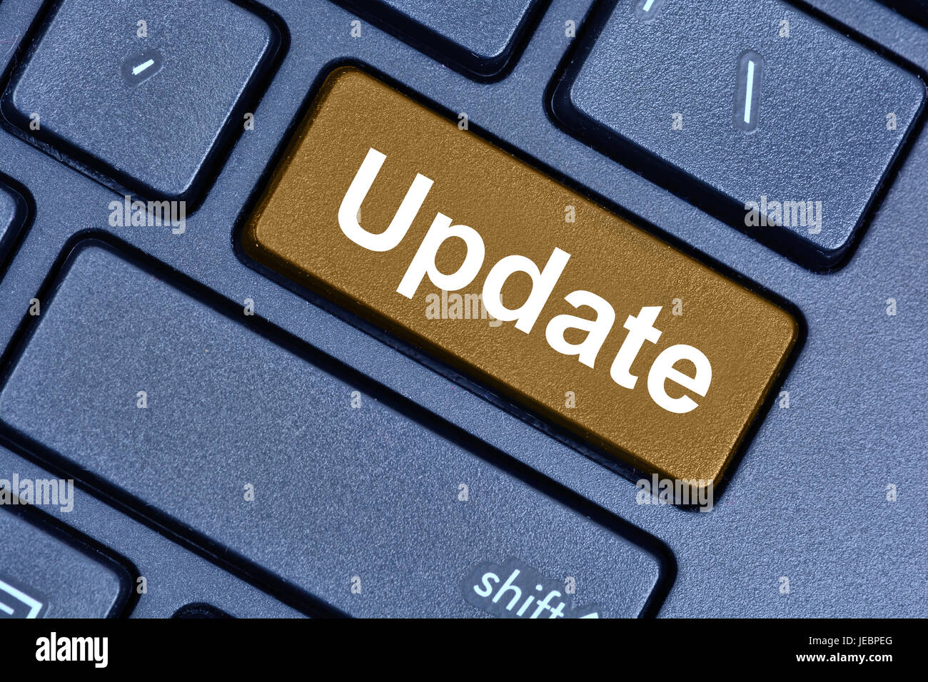Update word on keyboard button pc Stock Photo