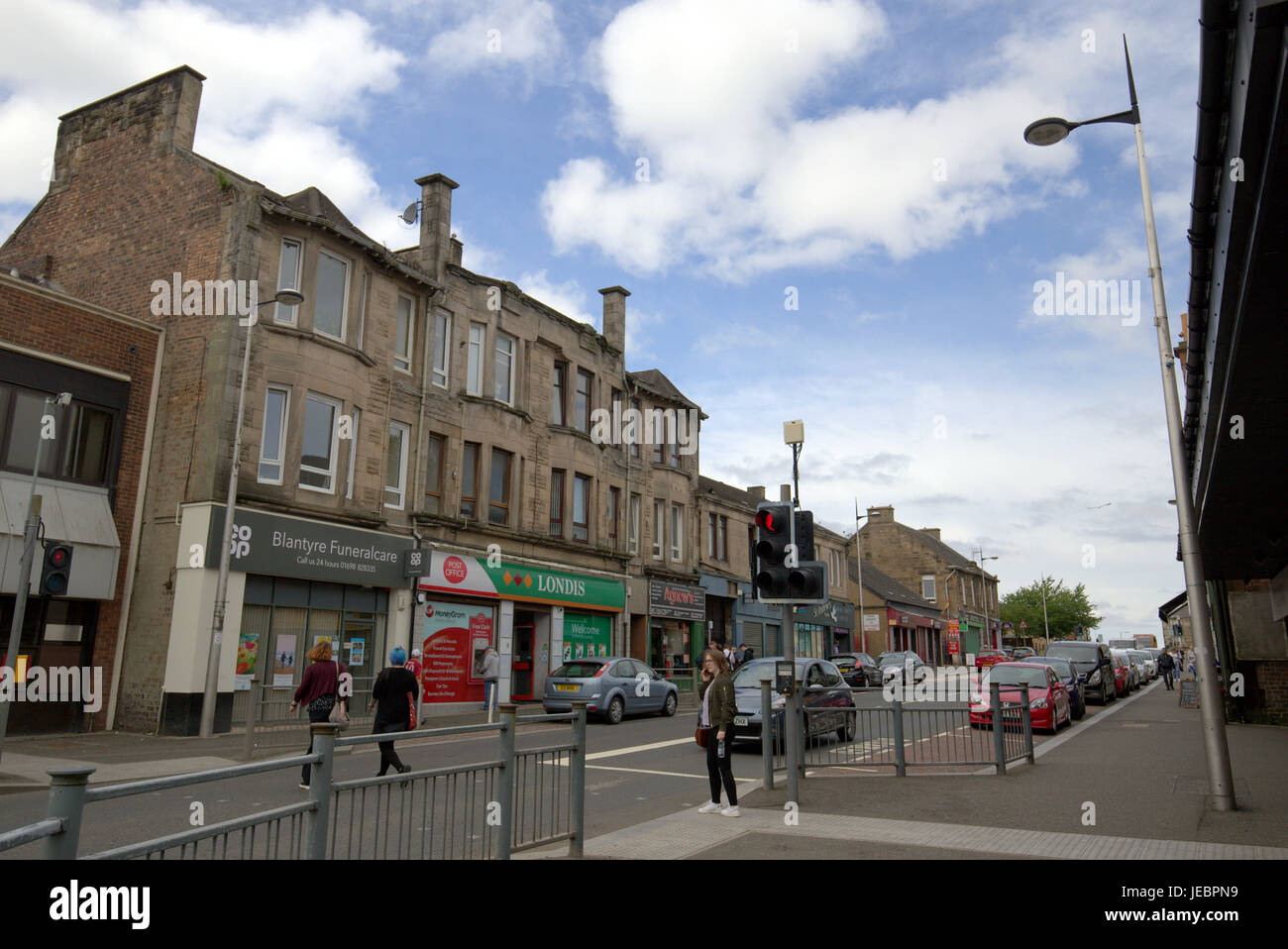 Blantyre town centre Glasgow road Stock Photo