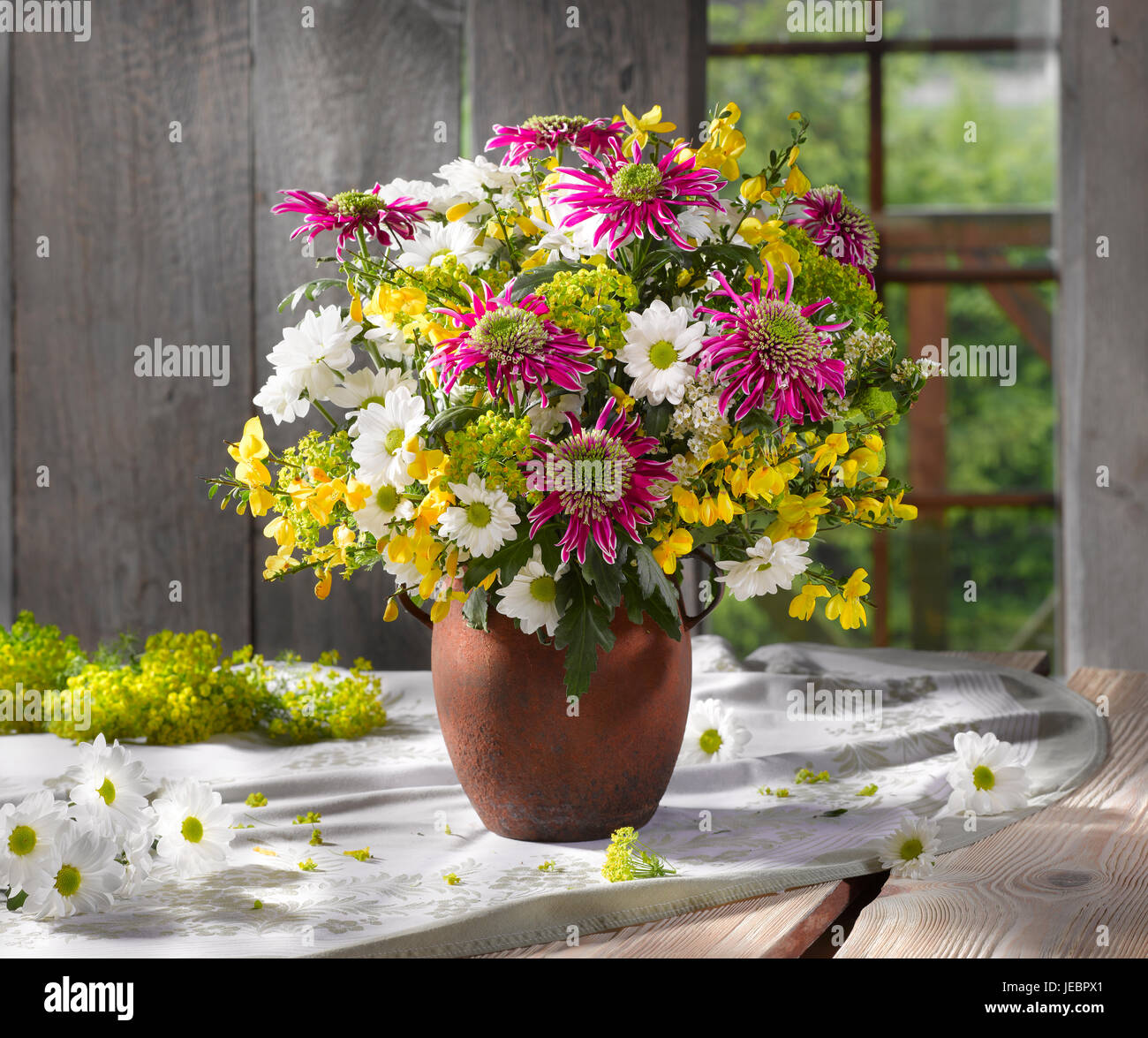 Bouquet of flowers with daisies. Stock Photo