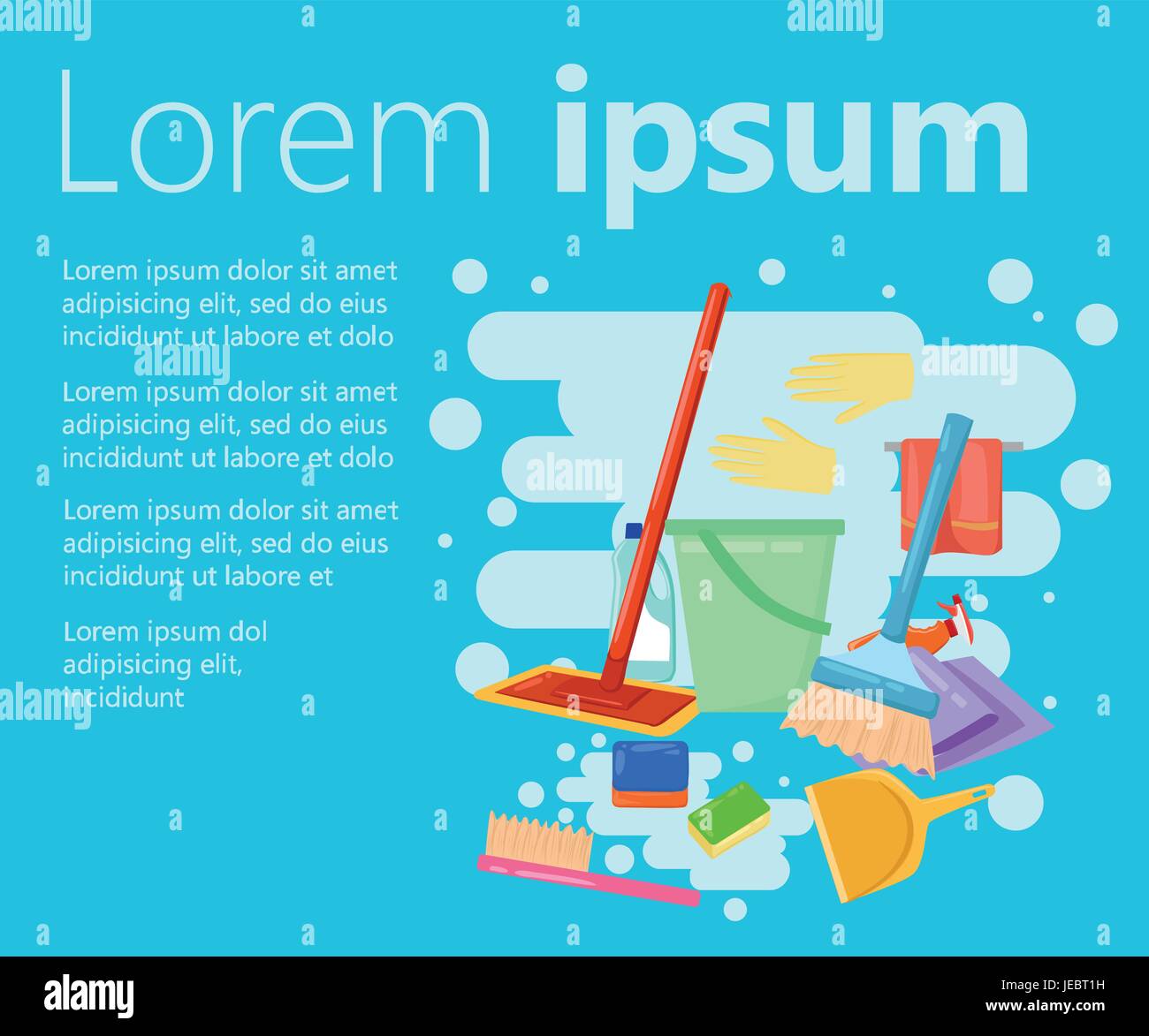 Detergents vector set. Cleaning tools vector set. Detergents for