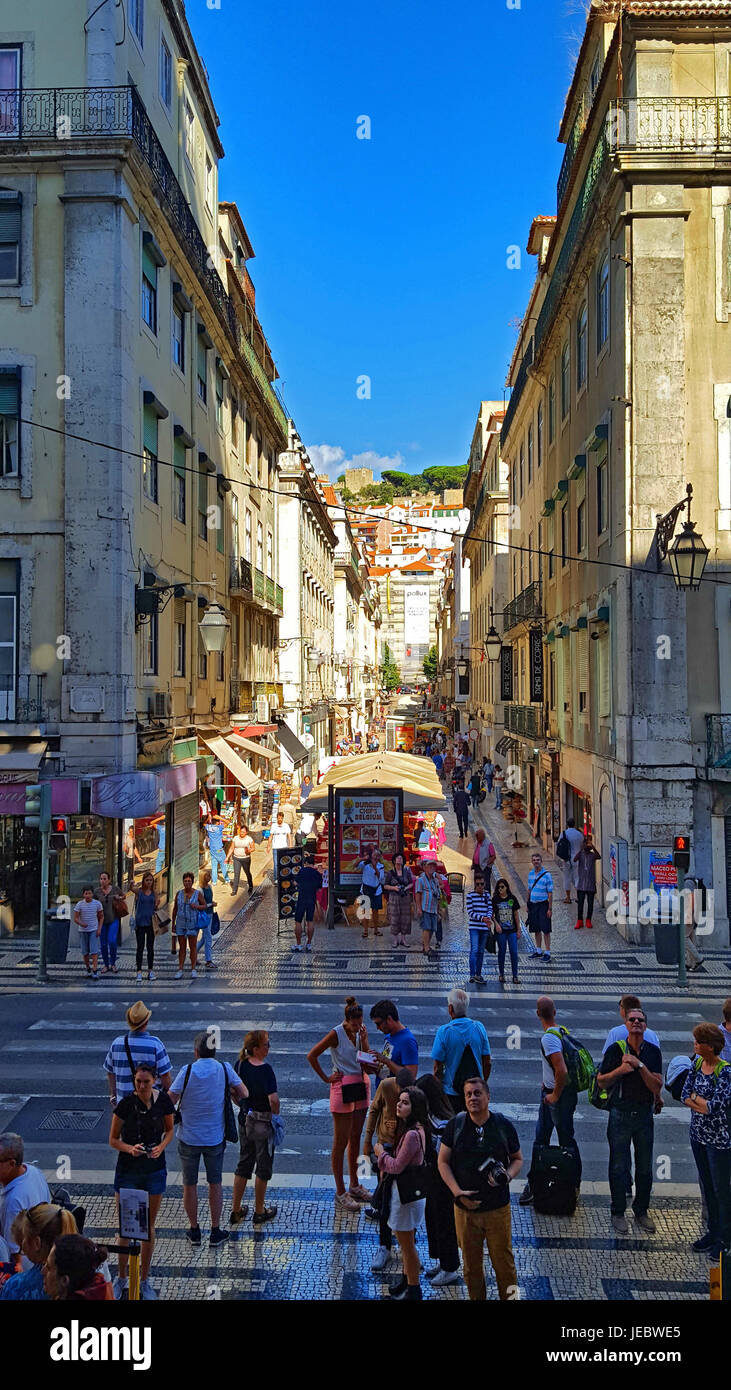 Shopping Lisbon Portugal EU Europe tourists visitors Stock Photo