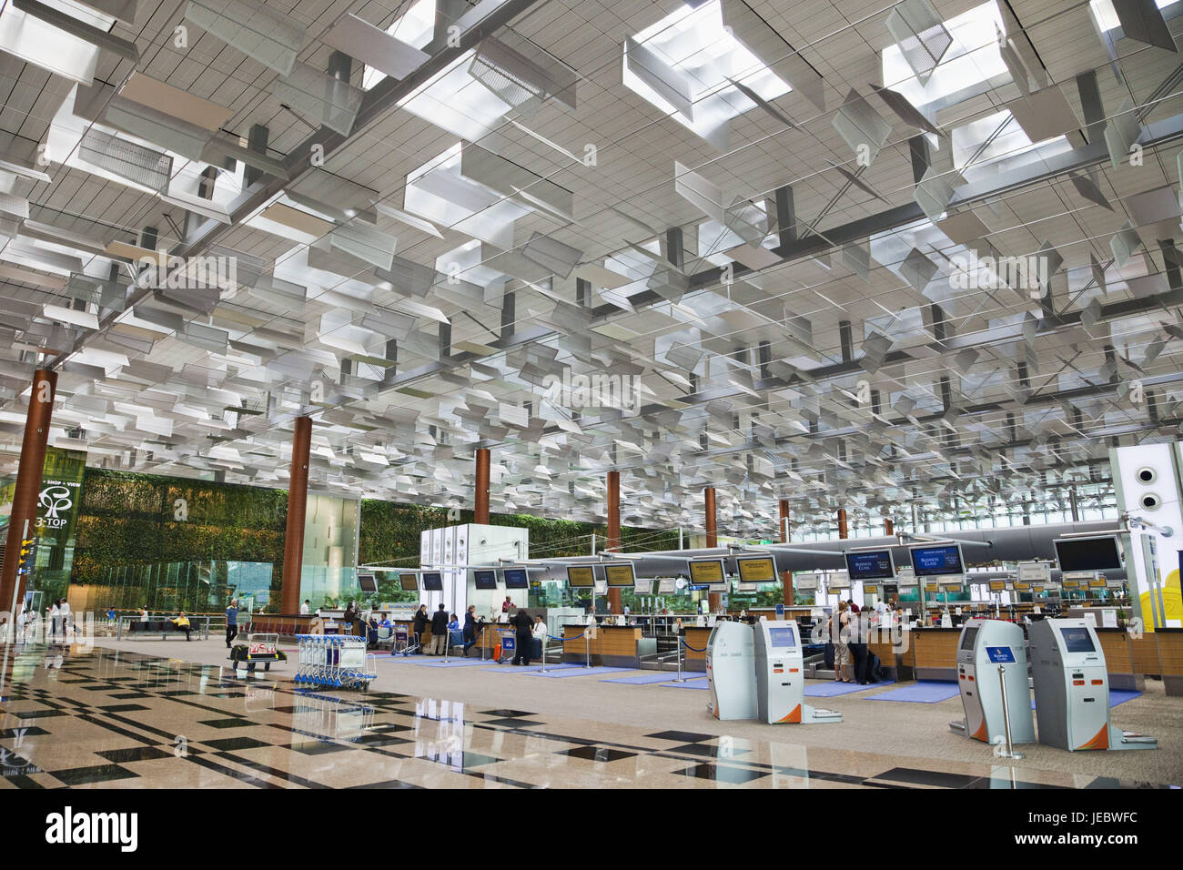 Singapore, Changi international airport, terminal, passengers, Asia, airport, inside, journey by air, vacation, travel, tourism, people, travellers, Stock Photo