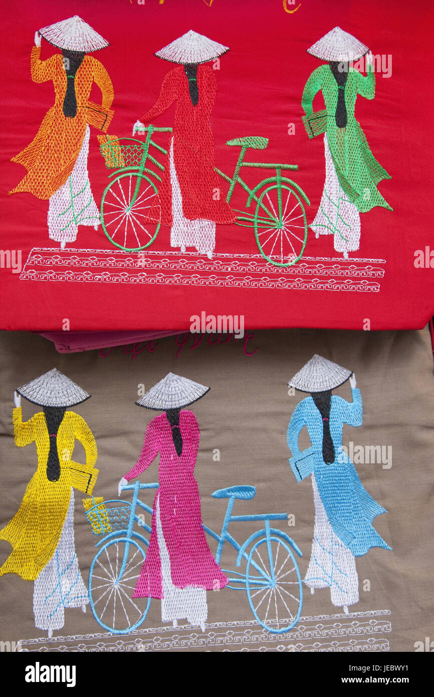 Vietnam, Hanoi, substance pouches, embroidery, souvenir, representation