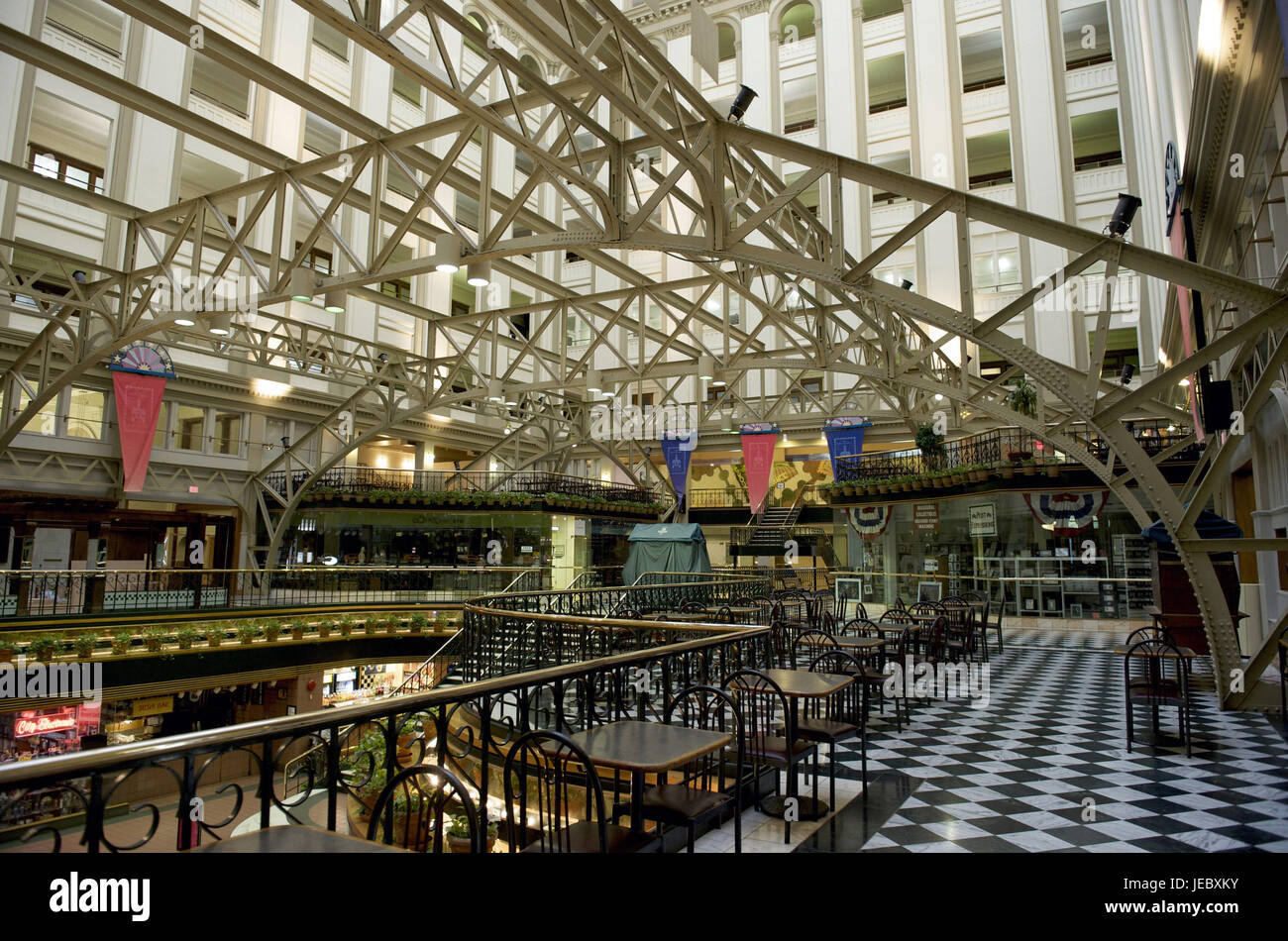 The USA, America, Washington D.C, shops in the interior of the old post-office building, Stock Photo