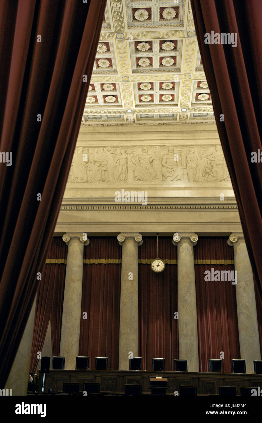 The USA, America, Washington D.C., supreme court of the German Reich, view in courtroom, Stock Photo