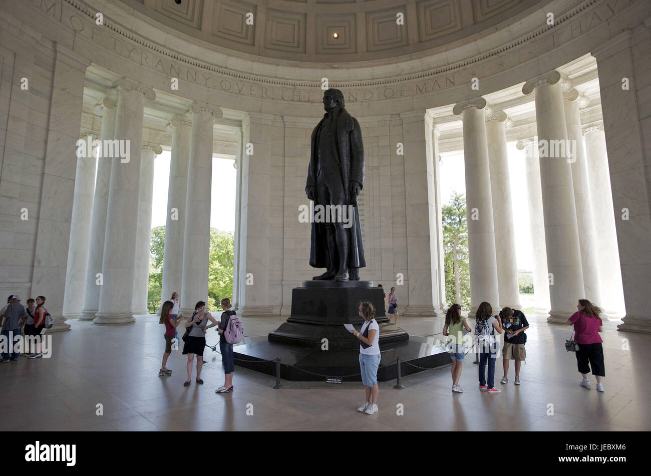 The USA, America, Washington D.C., tourists in Jefferson Denkmal, Stock Photo