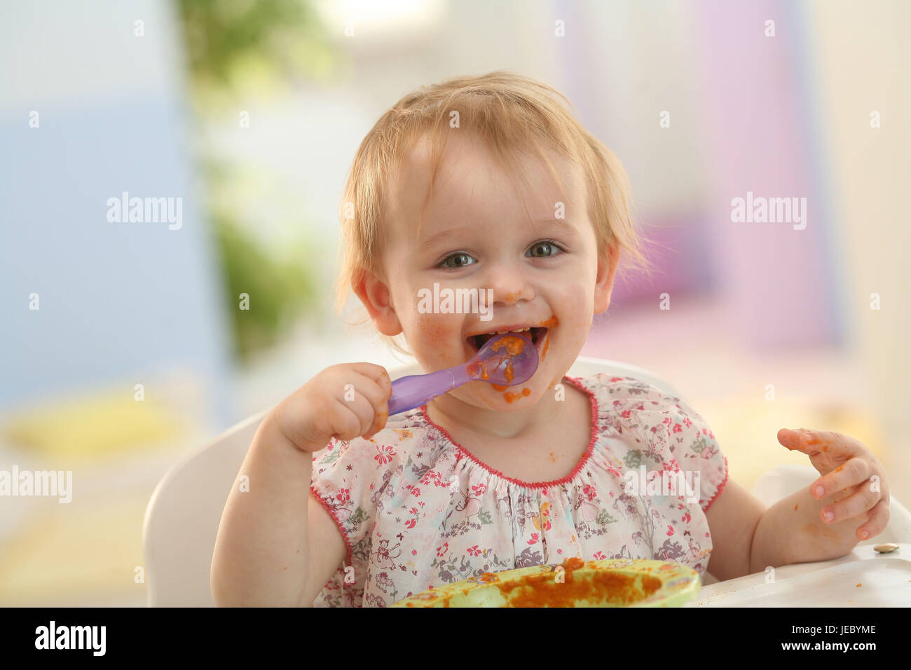 Infant, 1.5 years, eat Stock Photo - Alamy