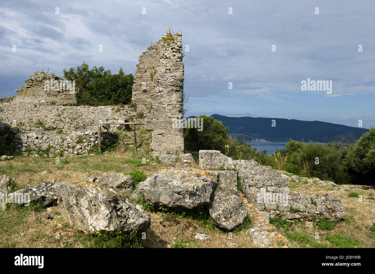 Italy, Tuscany, La Maremma, Ansedonia, Cosa, ruin, decayed defensive wall, Stock Photo