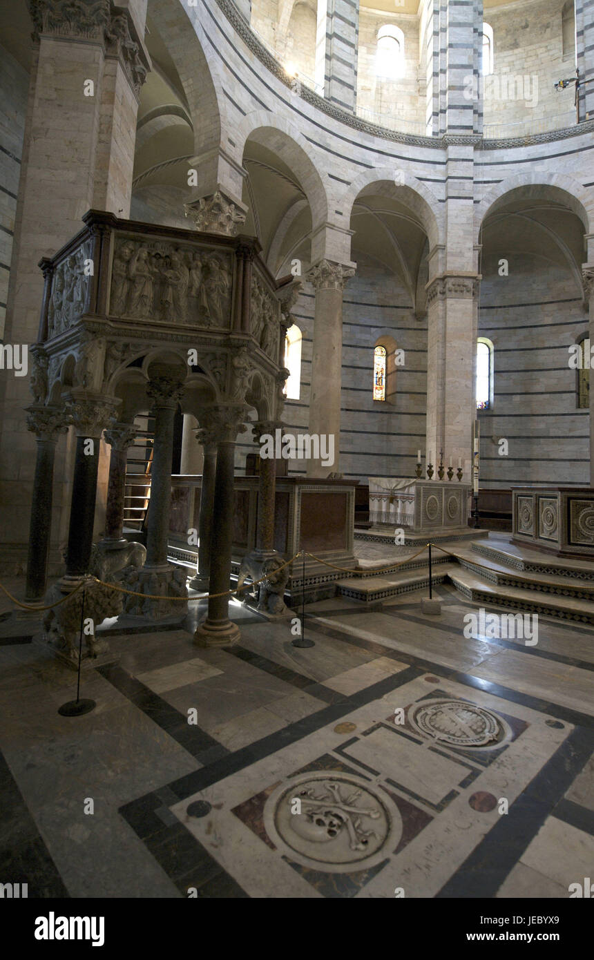 Italy, Tuscany, Pisa, cathedral to Pisa, baptistry, Stock Photo