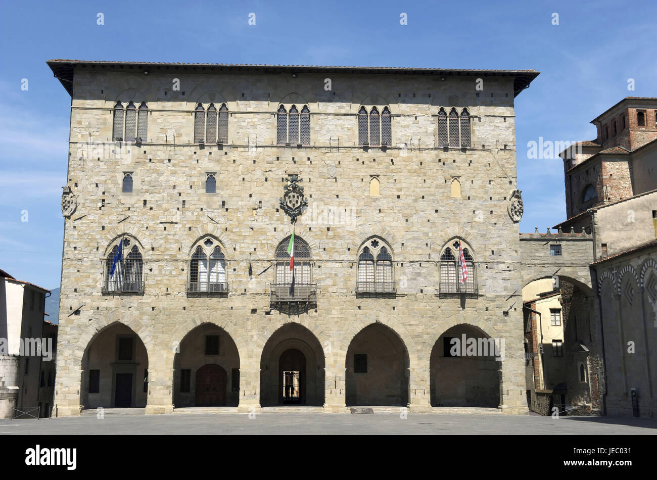 Italy, Tuscany, Pistoia, Piazza del Duomo, Palazzo del Comune, Stock Photo