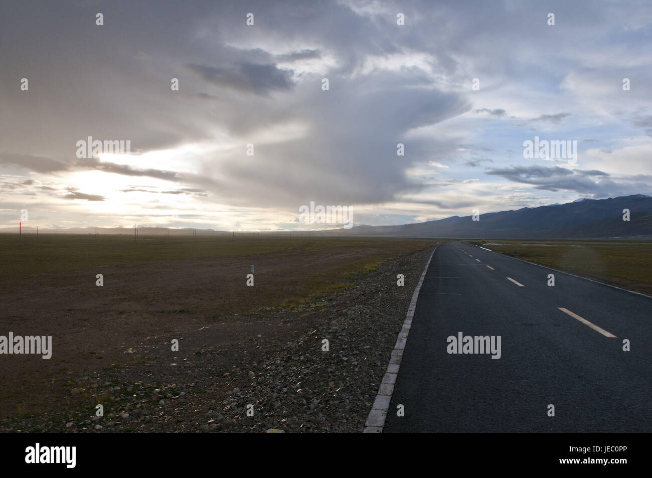 Street to Darchen, west Tibet, Asia, Stock Photo